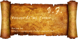 Veszprémi Fodor névjegykártya